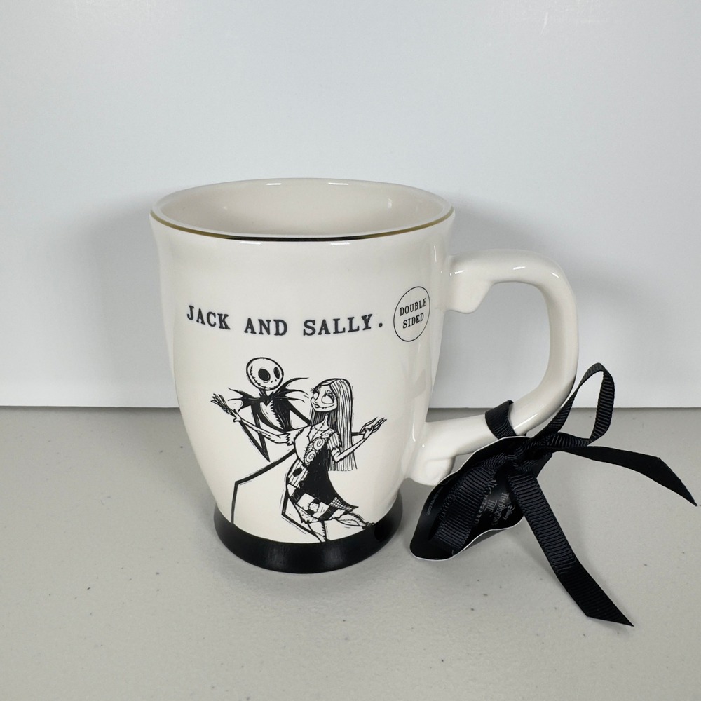 Disney Nightmare Before Christmas Rae Dunn Mug Jack and Sally Ceramic NEW